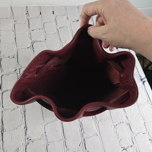 Vtg Coach red leather legacy drawstring bucket bag purse adr 9966 - Picture 3 of 12